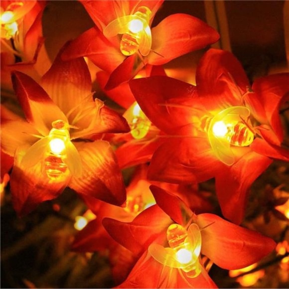 Solar String Lights 20LED Outdoor Waterproof Simulation Honey Bees Decor - Picture 7 of 7